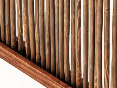 Screen thin branch wood decor n2 3D model