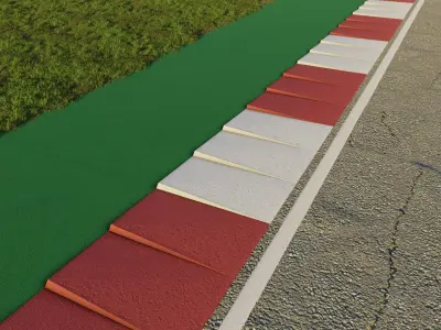 Track Kerb - Array and Curve Modifier - Silverstone Style 3D model
