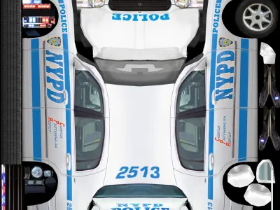 Police Sedan v1 Low-poly 3D model