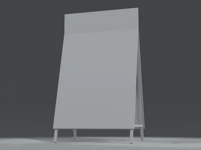 Wooden Gas Station Pavement Sign - A Frame Sign Low-poly 3D model