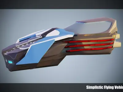 Simplistic Flying Vehicle 013 Low-poly 3D model
