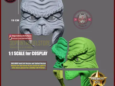 The Grinch Half Mask - Cosplay Props - Merry Christmas 3D print model