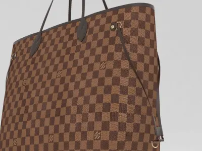 Louis Vuitton Neverfull GM Damier Ebene  Low-poly 3D model