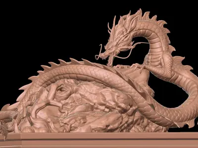 Naga Fang Long Sclupt with Zbrush Project File 3D model 3D model