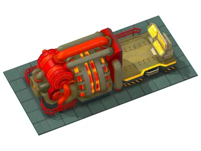 isometrical Installation Power Plant Generator 3 Low-poly 3D model