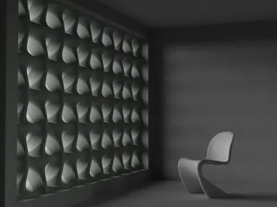 Erwin Hauer light-diffusing wall 3D model