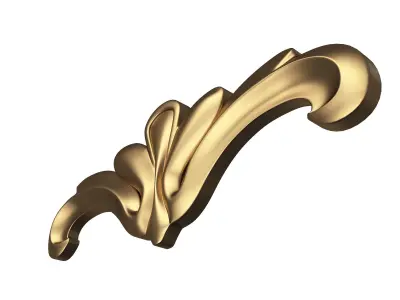 Carved Door Handle Decor 03 Low-poly 3D model