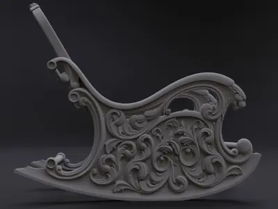Rocking chair in classic style   for CNC manufacturing STL 3D print model