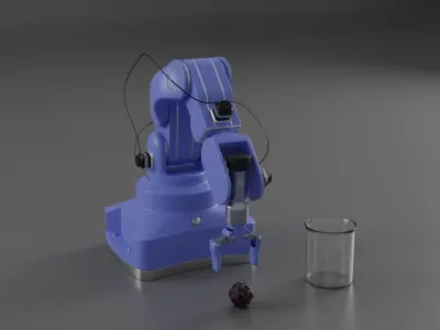 Robot arm rigged 3D model