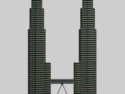 3D model of Twin Towers of Malaysia 3D model