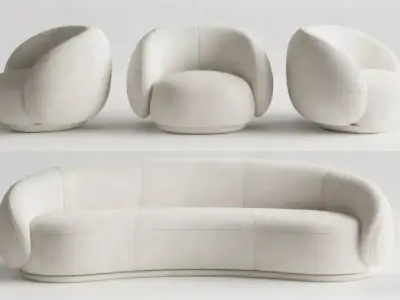 Curved sofa 3D model