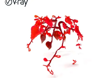 Vibrant Red Vine Model Pack for Diverse Environments Low-poly 3D model