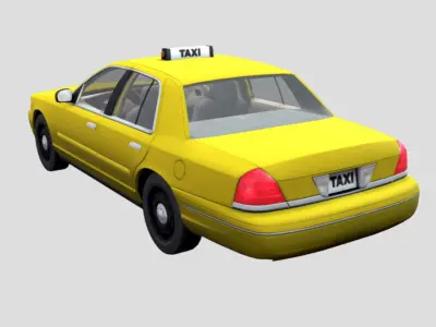 Yellow Cab Taxi Low-poly 3D model