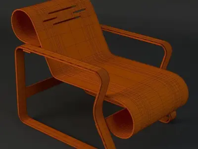 alvar aalto chair 3D model