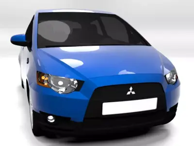 MITSHUBISHI COLT 3 DOOR 2009 LOWPOLY Low-poly 3D model