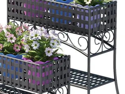 plant set in stand 120 3D model