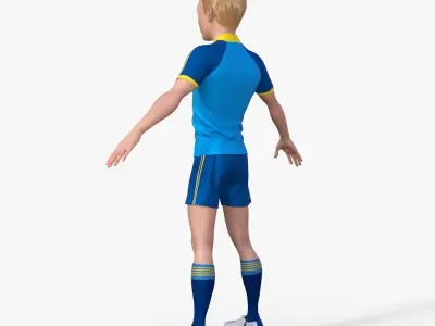 Cartoon Football player Rigged 3D model