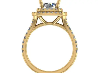 Double halo Diamond ring 3D print model