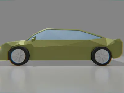 Low Poly car in polygons Low-poly 3D model