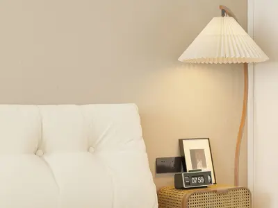 Comfortable bedroom interior scene  3D model