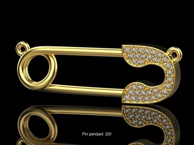 Pin collection gold plated 3D Model Pack