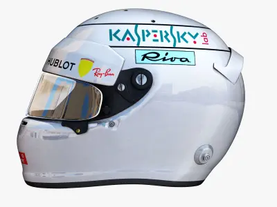 Vettel helmet 2018 Low-poly 3D model