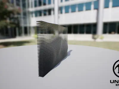 Waving Wall Panel B Low-poly 3D model