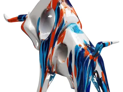 Bull Statue Low-poly 3D model purchase