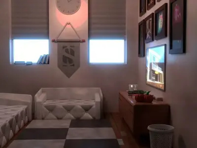 3D asset - Interior Low-poly 3D model