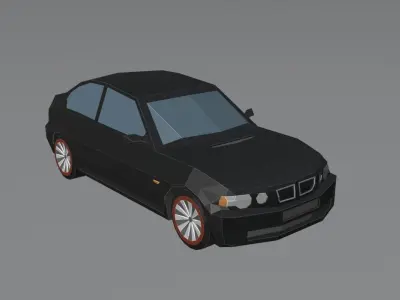 SPORTS CAR in low poly style Low-poly 3D model