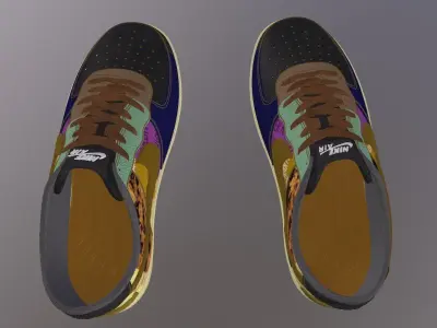 NIKE AIR FORCE CACTUS JACK TRAVIS SCOTT SHOES PBR Low-poly 3D model