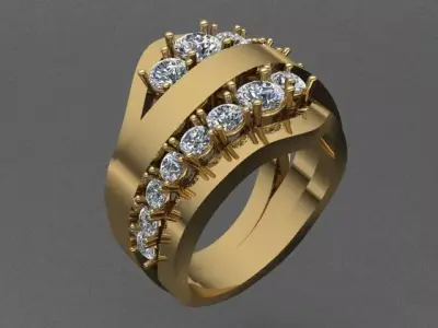Luxury Wedding Diamond Ring 3D print model purchase