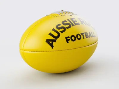 Aussie Rules Football Ball Yellow 3D model