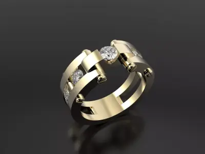 Unique ring like Cartier 3D print model