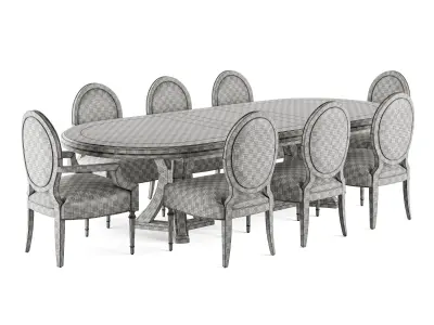 CARACOLE DINING TABLE AND CHAIRS 3D model