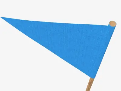 Decorative pennant on flagpole small 3D model