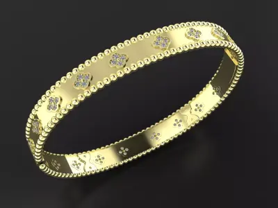 Van cleef Perlee clovers bracelet 3d printing model 3D print model