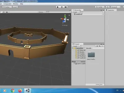 Low-Poly Medieval Semi Castle Village Fortress Style Low-poly 3D model