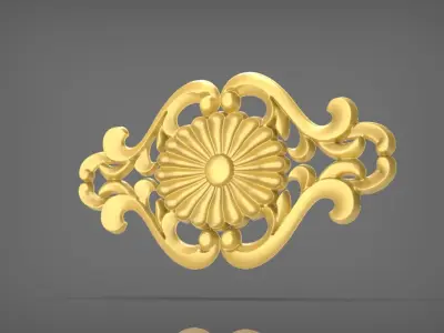 Floral Wood Carving for Furniture - 5 3D model