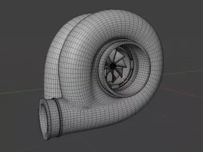 Turbocharger Low-poly 3D model