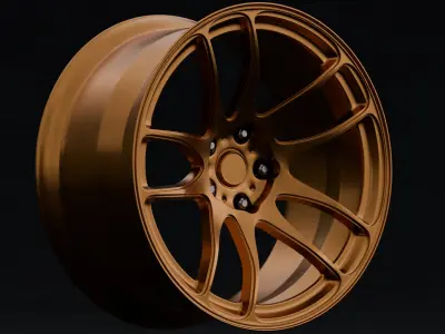 Work Emotion CR Kiwami Aftermarket Wheel Low-poly 3D model