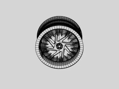 Filled wheel rim 3D model