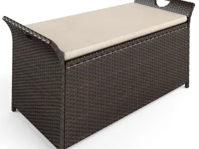 Acoidan Outdoor Rattan Storage Bench 3D model