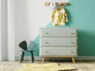 Baby dresser with decor by Maisons du Monde 3D model