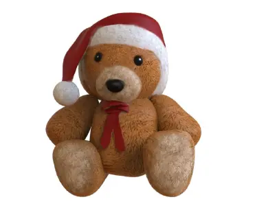 Christmas Teddy Bear Low-poly 3D model