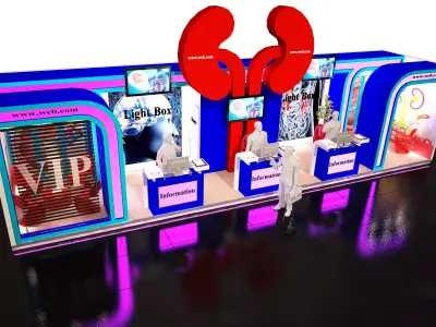 Complete 3D model of medical supplies exhibition booth 3D model