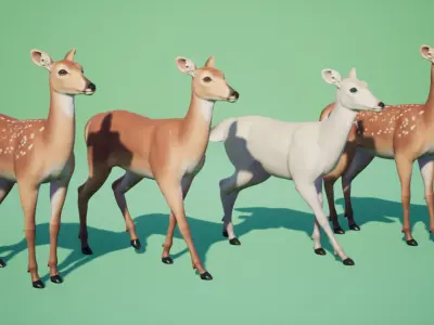Deer stylized Low-poly 3D model