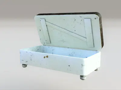 Footstool With Key Christmas Rigged Low-poly 3D model