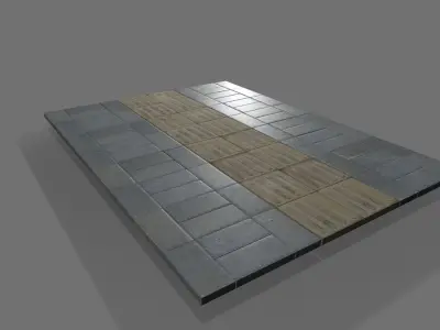 Stone cube panel old Low-poly 3D model
