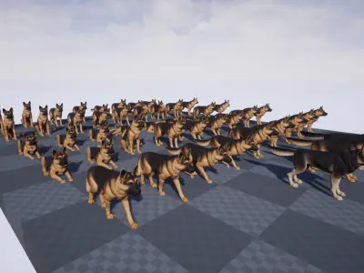 Shepherd dog Low-poly 3D model